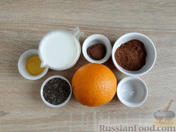 Шоколадный чиа-пудинг с цедрой и соком апельсина